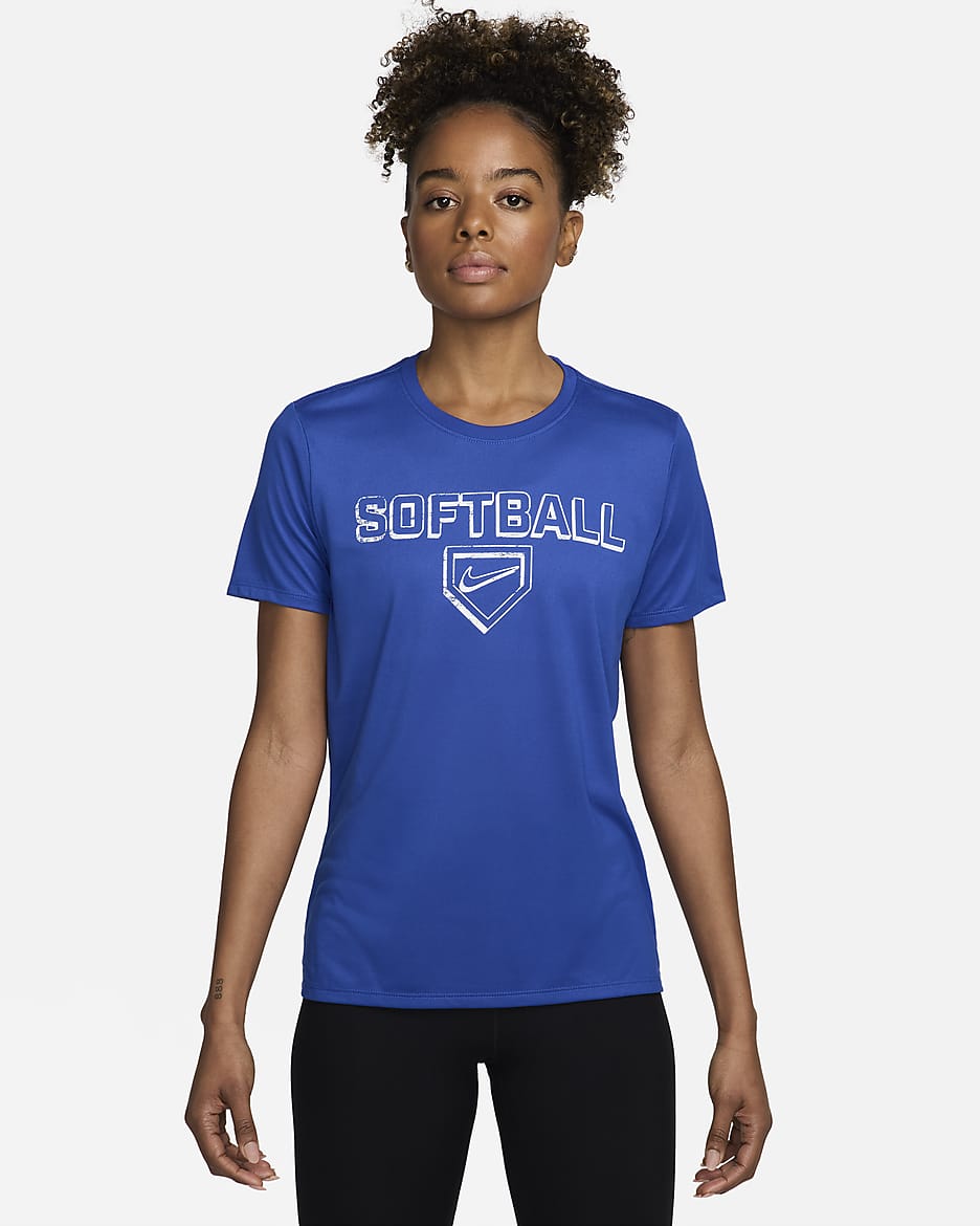 Nike Dri-FIT Women's Softball T-Shirt - Game Royal/White