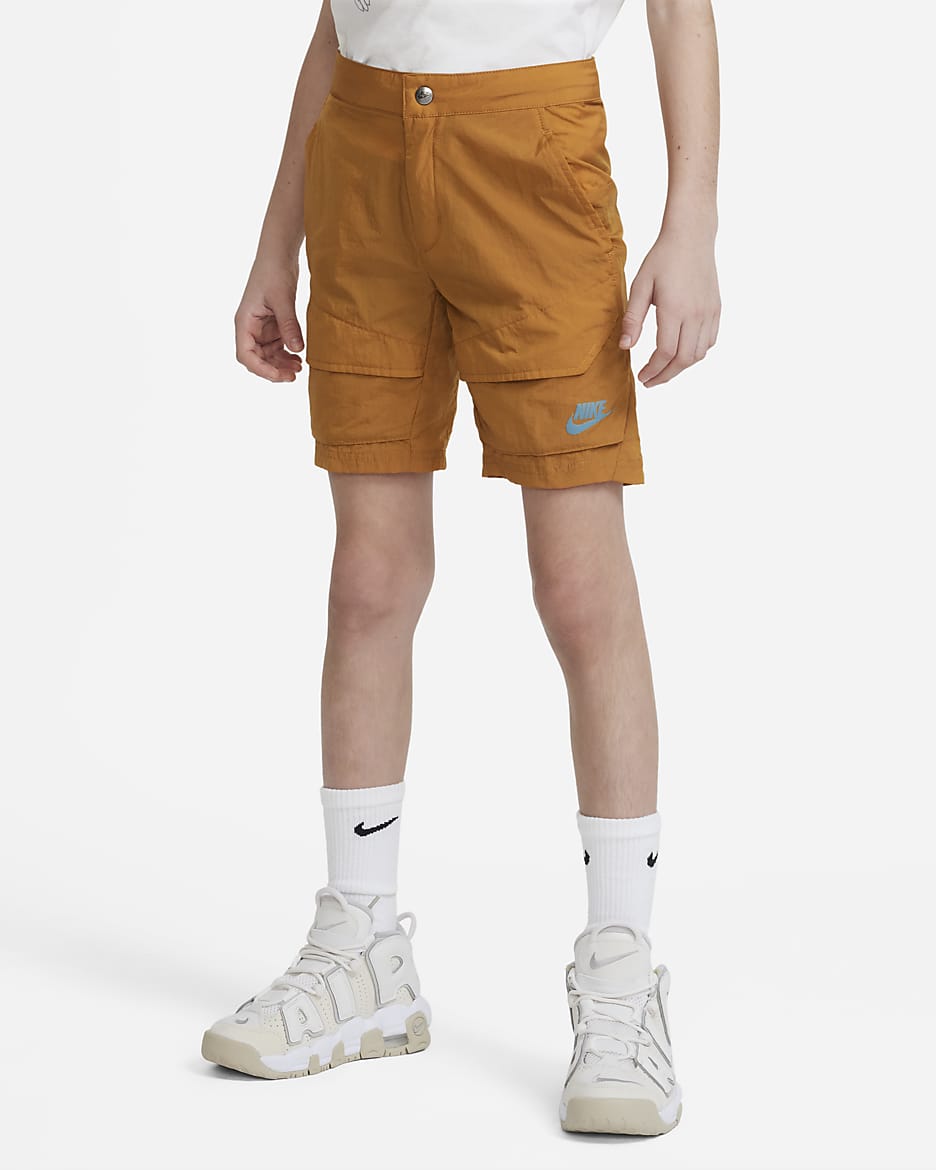 Nike Sportswear 大童 (男童) 梭織多功能工裝短褲 - Desert Ochre/Mineral Teal