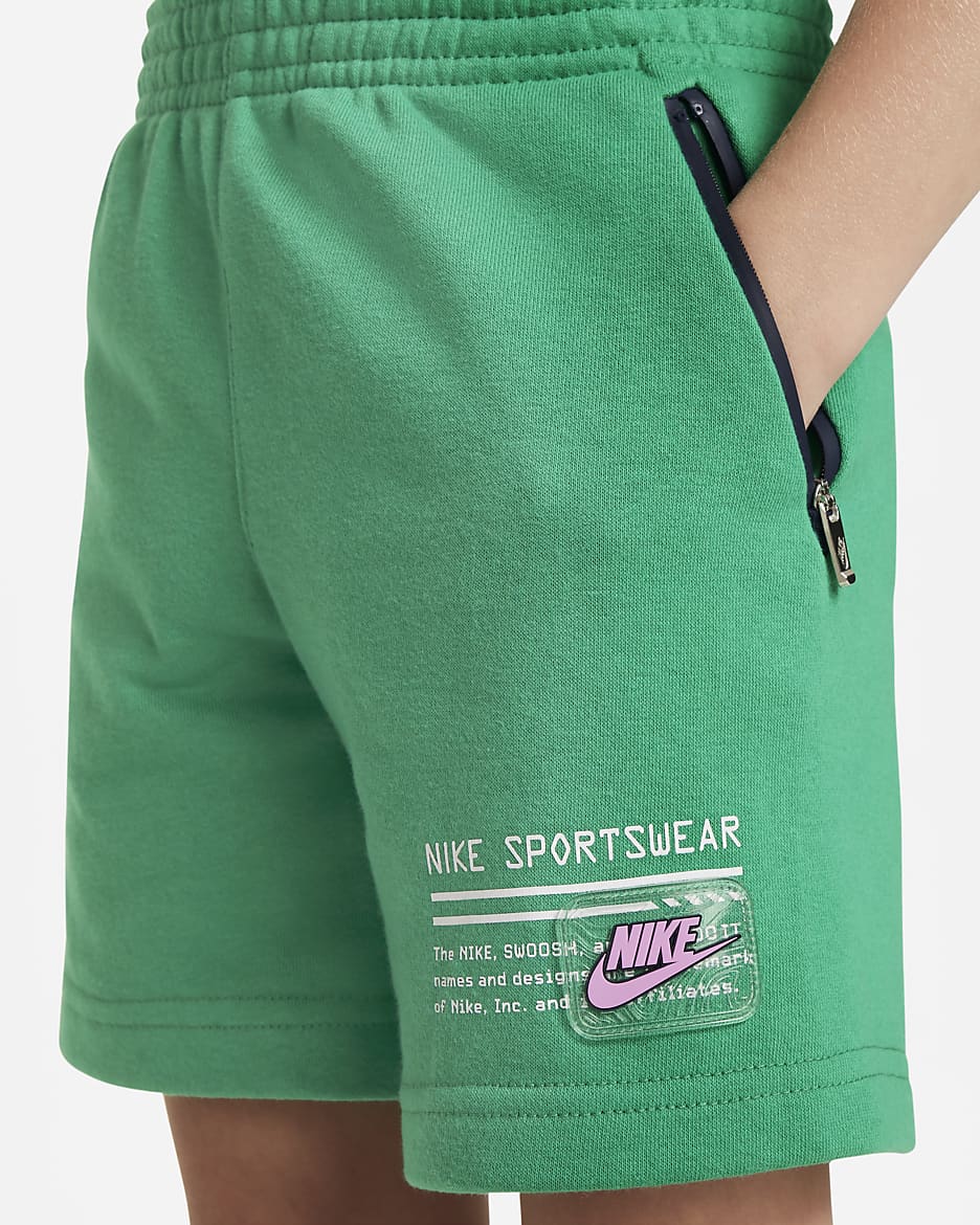 Nike Sportswear Paint Your Future Little Kids' French Terry Shorts - Stadium Green