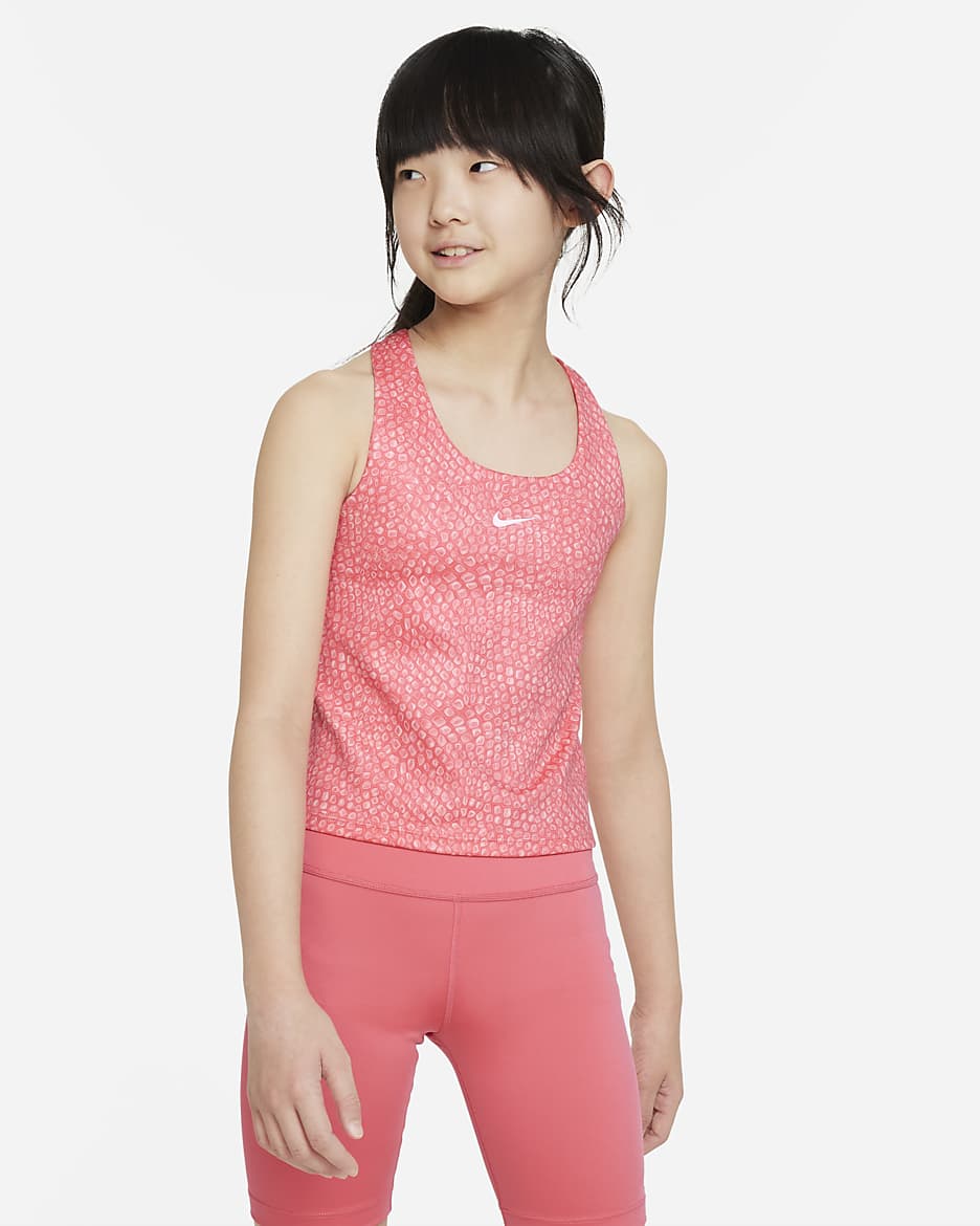 Nike Swoosh 大童 (女童) 背心式運動內衣 - Sea Coral/白色