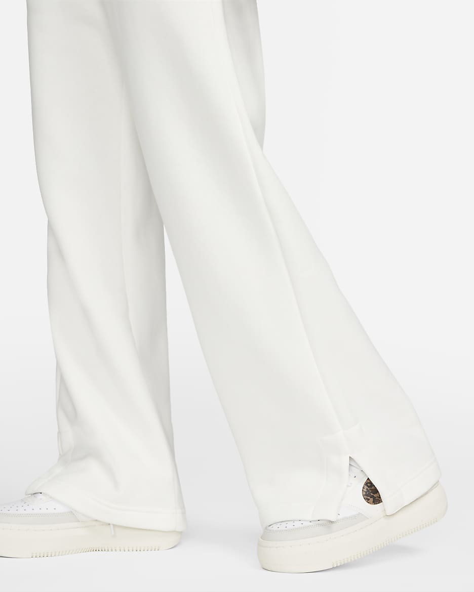 Nike Sportswear Phoenix Fleece sweatpants med høyt liv og vide ben til dame - Sail/Svart