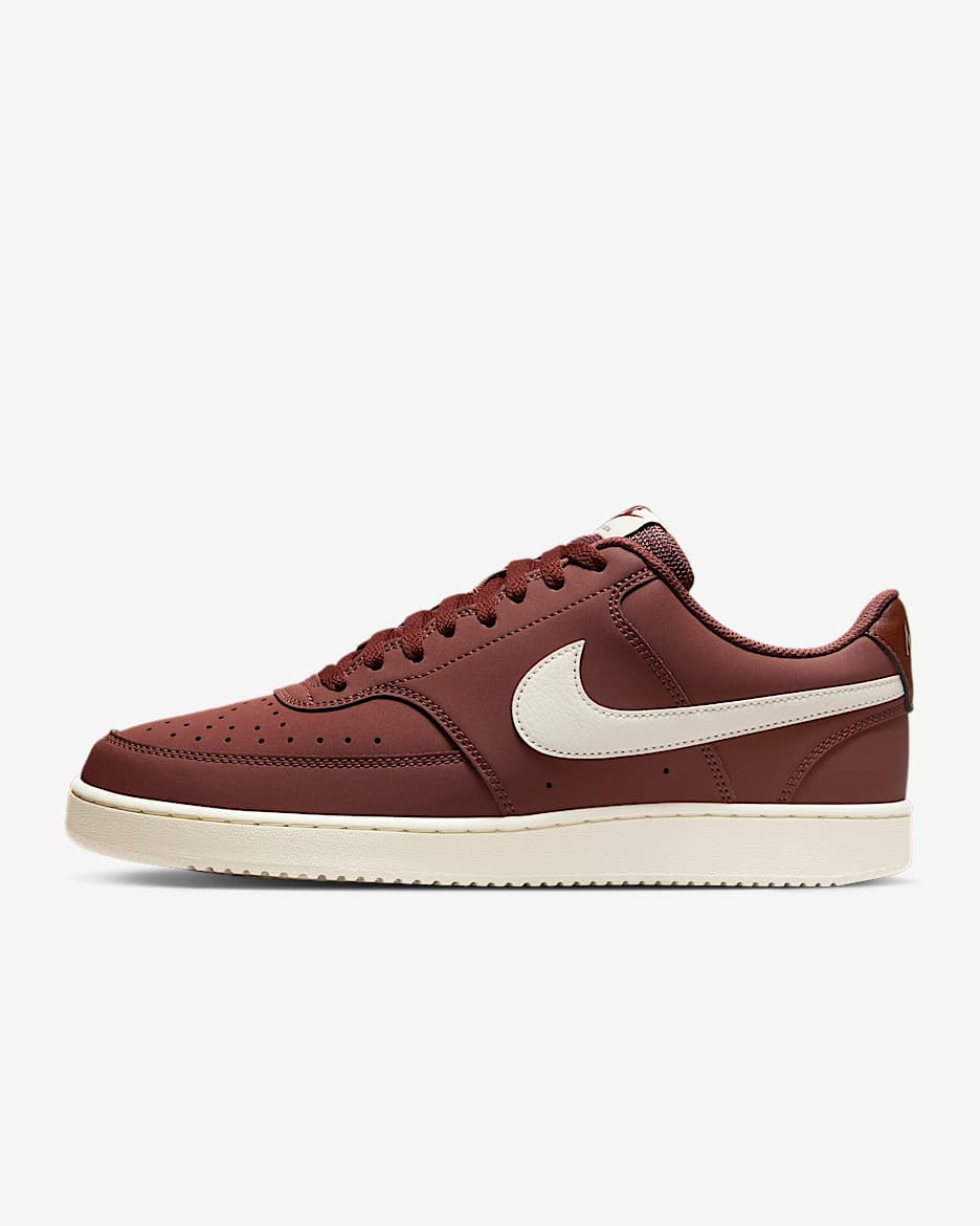 Tenis para hombre Nike Court Vision Low Premium - Rojo sepia/Marfil pálido