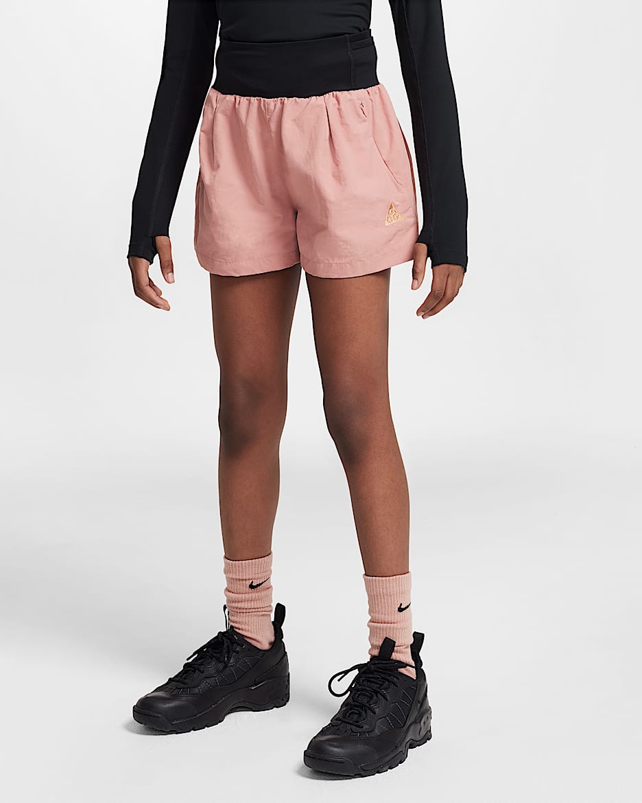 Nike ACG Big Kids' (Girls') Hiking Shorts - Red Stardust/Black/Copper Moon