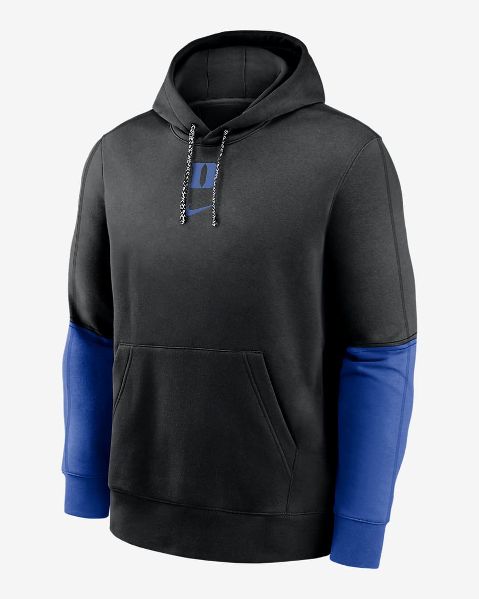 Sudadera con gorro sin cierre universitaria Nike para hombre Duke Blue Devils Sideline Team Issue Club - Negro