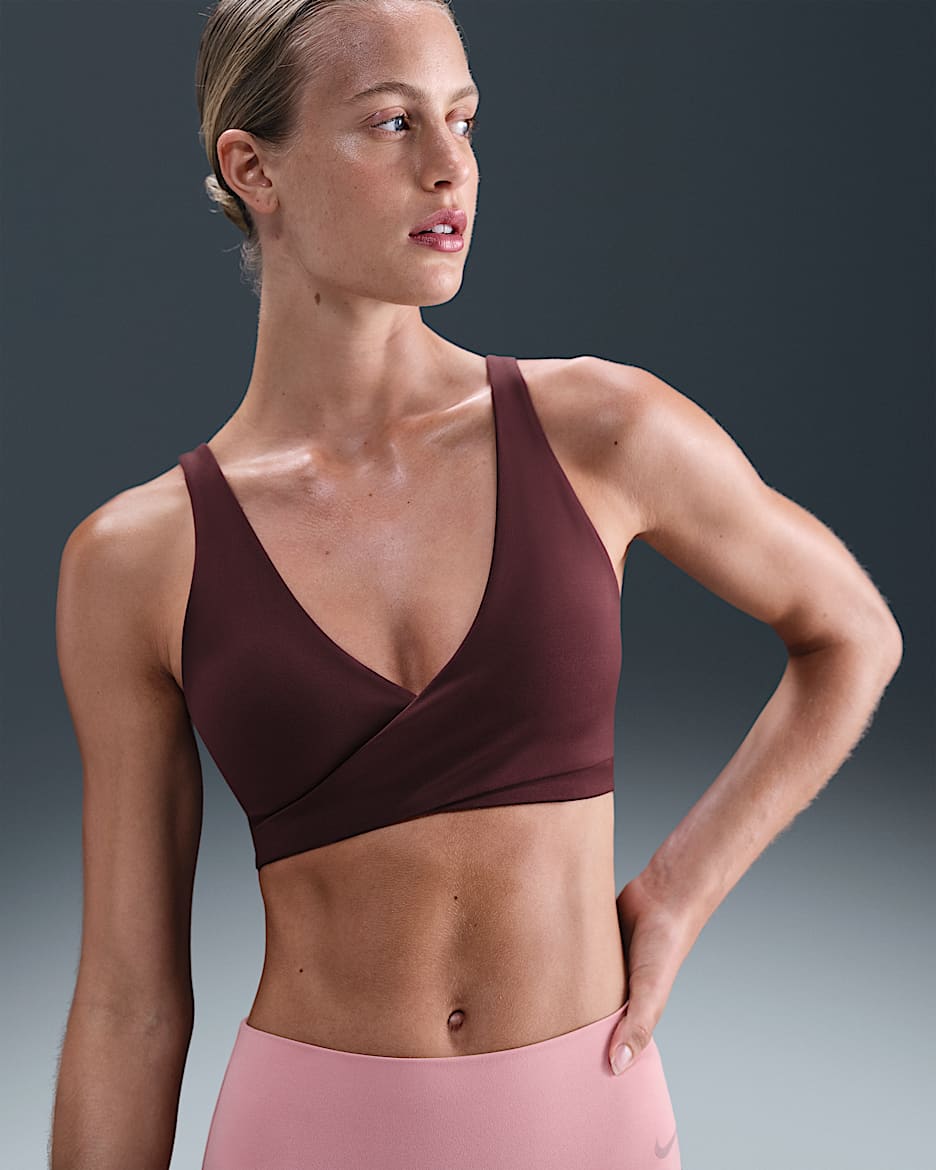 Nike One Women'e Light-Support Padded Sports Bra - Burgundy Crush/Burgundy Ash