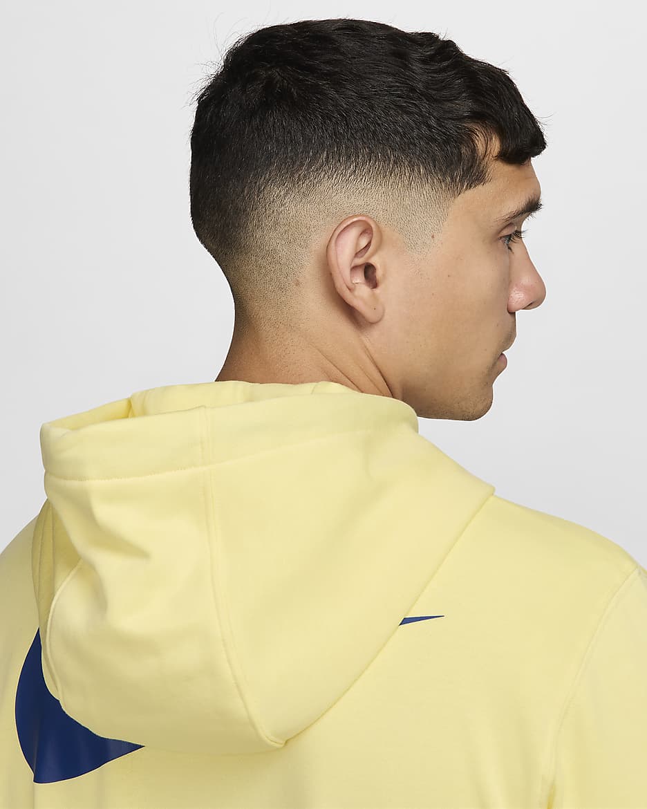 Sudadera con gorro de fútbol Nike de cierre completo para hombre Club América - Chifón limón/Azul gimnasio