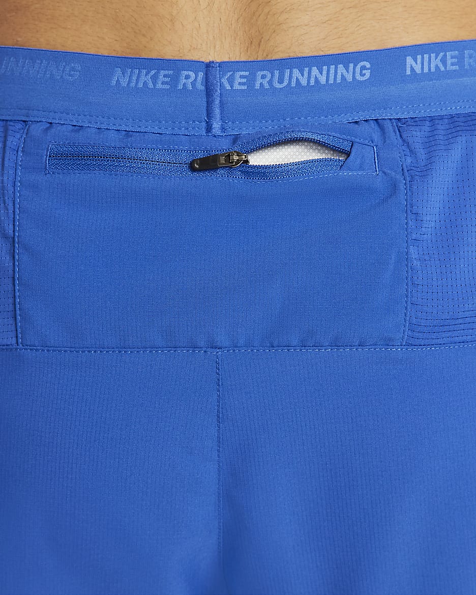 Męskie spodenki do biegania 2 w 1 18 cm Dri-FIT Nike Stride - Game Royal/Czerń/Czerń