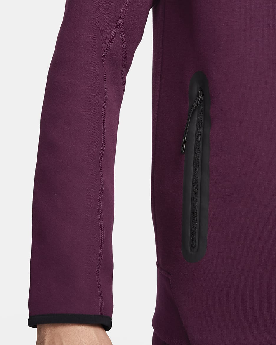 Męska piłkarska bluza z kapturem i zamkiem na całej długości Nike Paris Saint-Germain Tech Fleece Windrunner - Bordeaux/Guava Ice