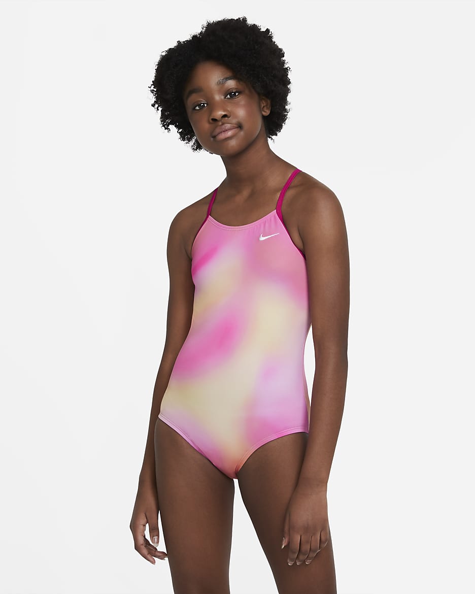 Nike Spectrum Big Kids' (Girls') Crossback 1-Piece Swimsuit - Lotus Pink