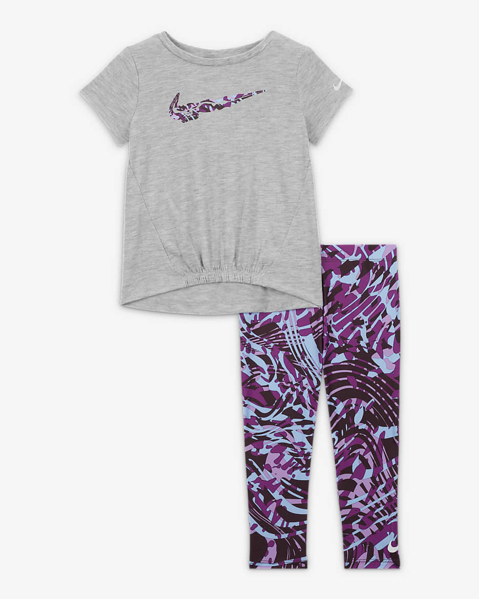 Nike Dri-FIT Printed Leggings Set Baby (12–24M) Set - Rush Fuchsia