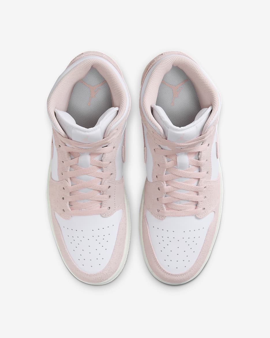 Air Jordan 1 Mid SE Men's Shoes - White/Sail/Legend Pink