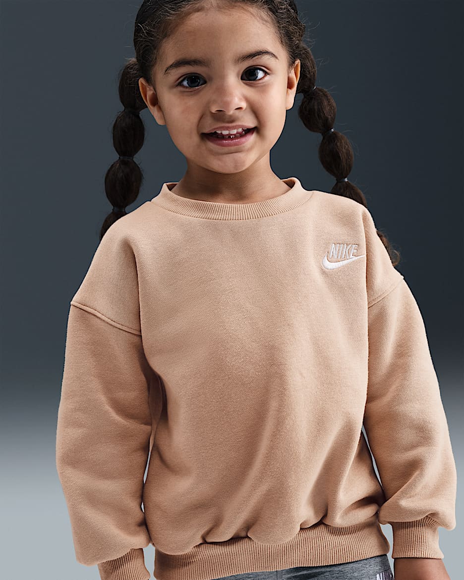 Playera de cuello redondo oversized infantil Nike - Cáñamo