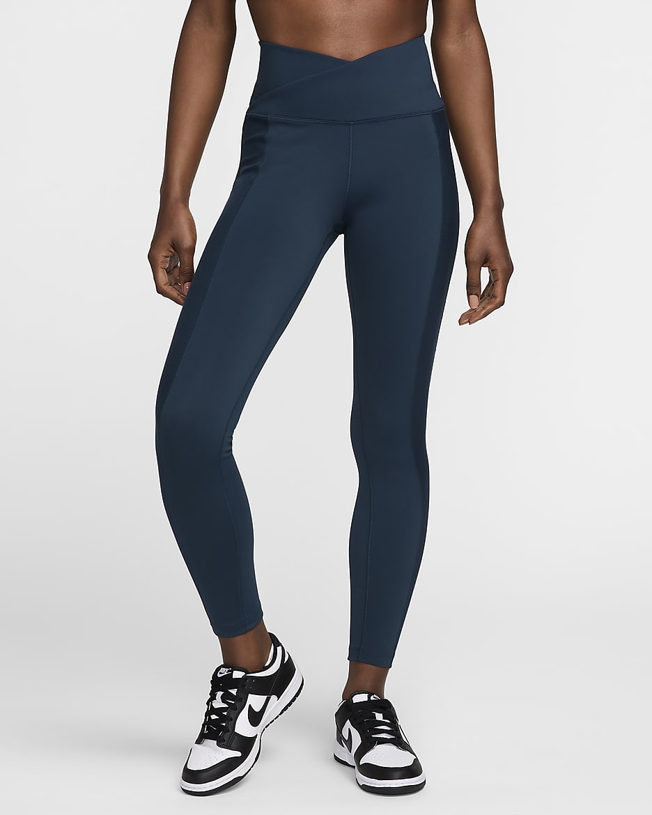 Nike One Wrap Women's High-Waisted 7/8 Leggings - Armory Navy/White