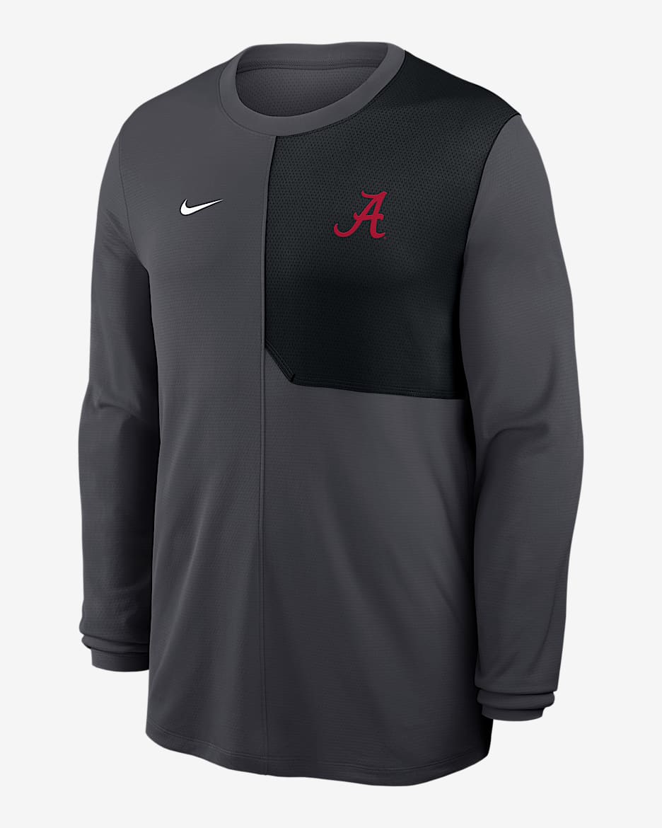 Playera de manga larga universitaria Nike Dri-FIT para hombre Alabama Sideline Coach - Antracita