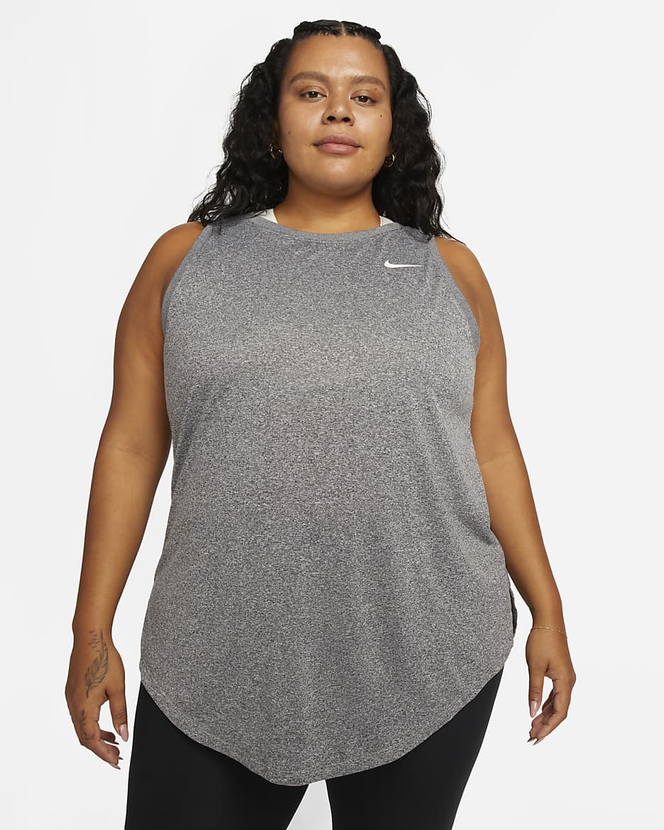 Camiseta de tirantes para mujer Nike Dri-FIT (talla grande) - Negro/Puro/Jaspeado/Blanco