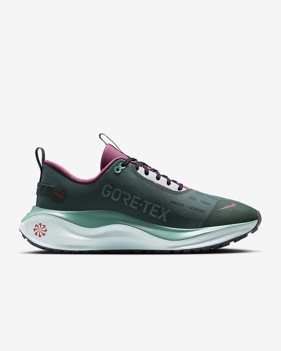 Nike InfinityRN 4 GORE-TEX Zapatillas de running para asfalto impermeables - Hombre - Vintage Green/Dark Raisin/Green Frost/Carmesí brillante