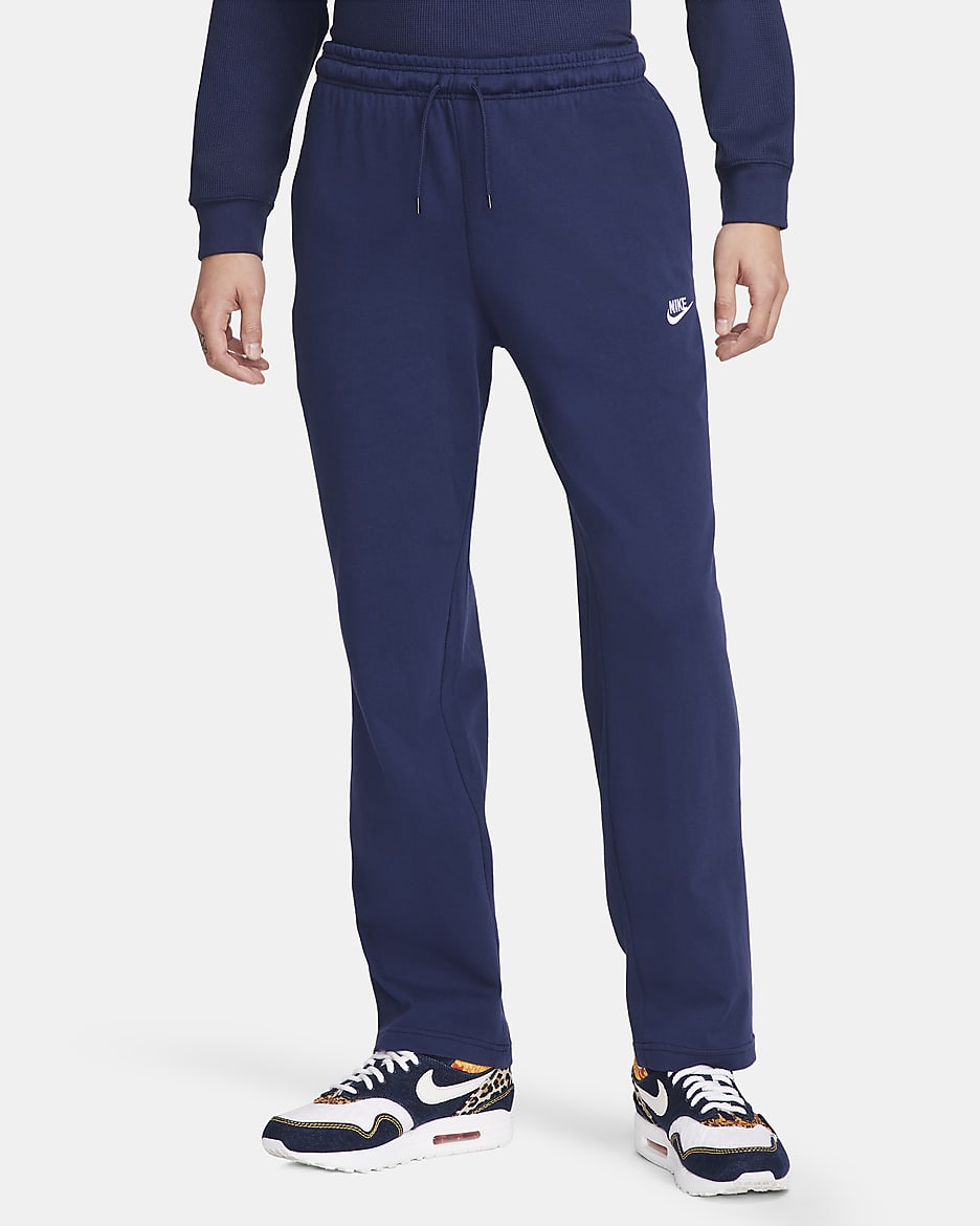 Nike Sportswear Club Men's Knit Open-Hem Pants - Midnight Navy/White