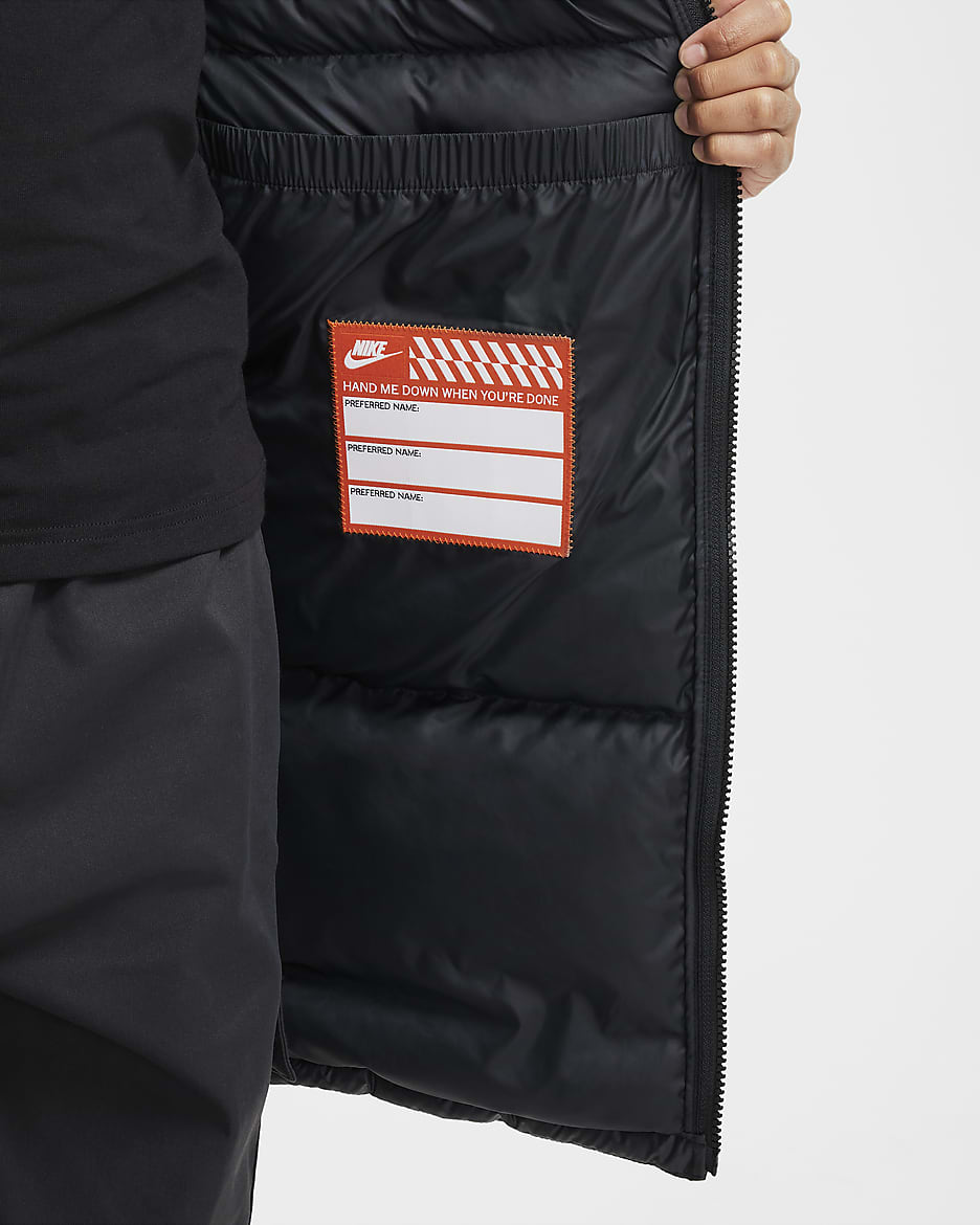 Nike Sportswear Heavyweight Synthetic Fill EasyOn Therma-FIT Repel lockerer Parka mit Kapuze für ältere Kinder - Schwarz/Schwarz/Anthracite/Anthracite