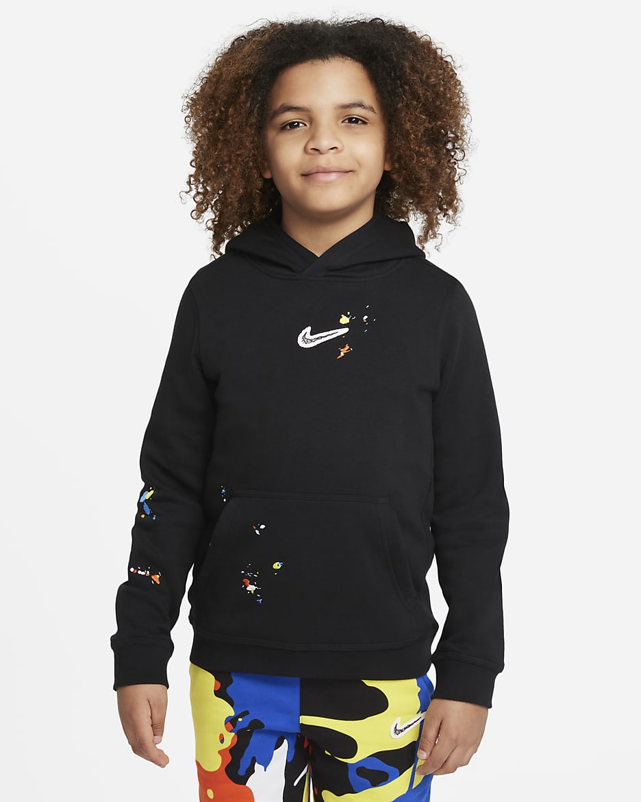 Nike Sportswear Club Big Kids' (Boys') Pullover Hoodie - Black