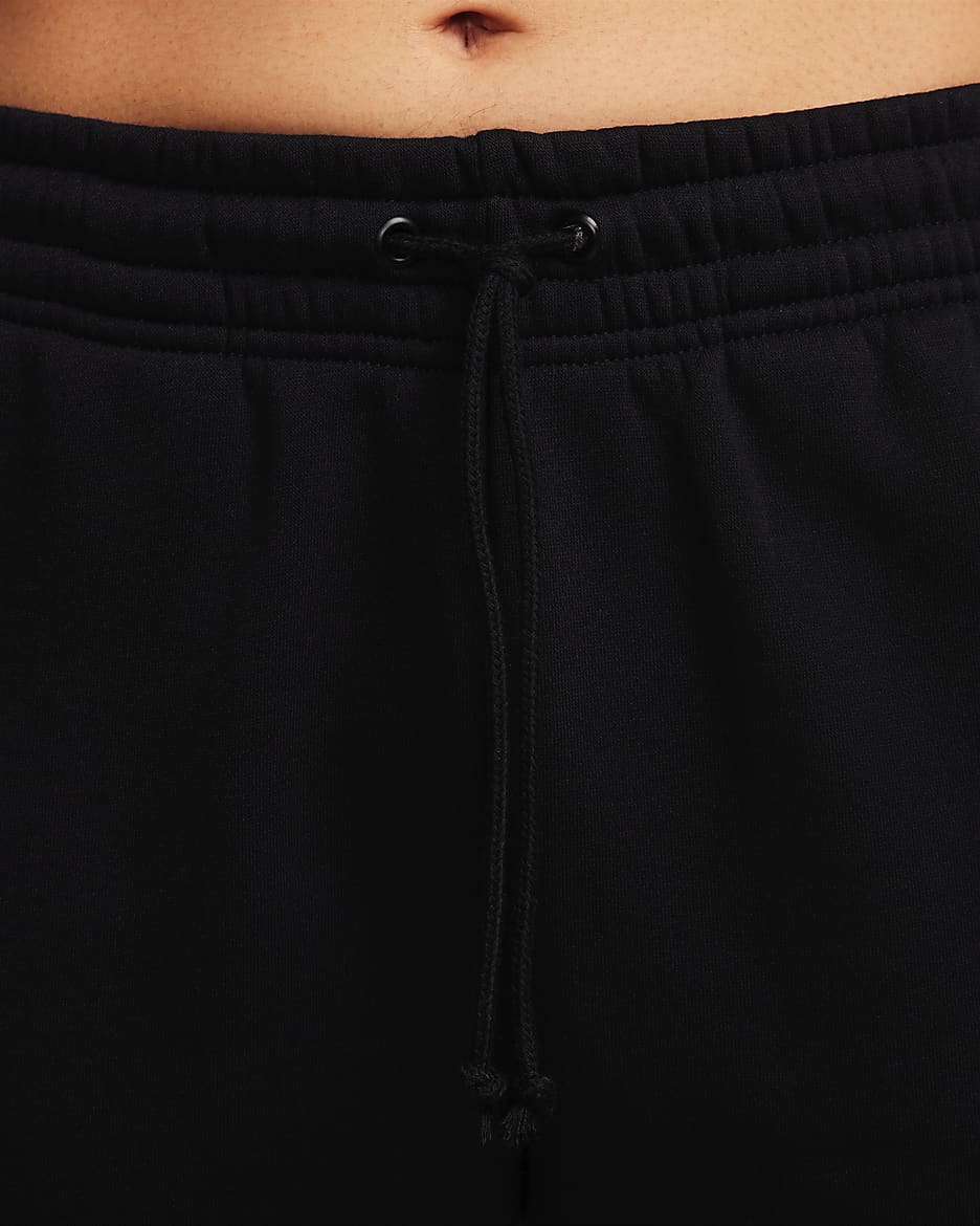 Pants de entrenamiento de tiro medio para mujer Nike Sportswear Phoenix Fleece - Negro/Vela