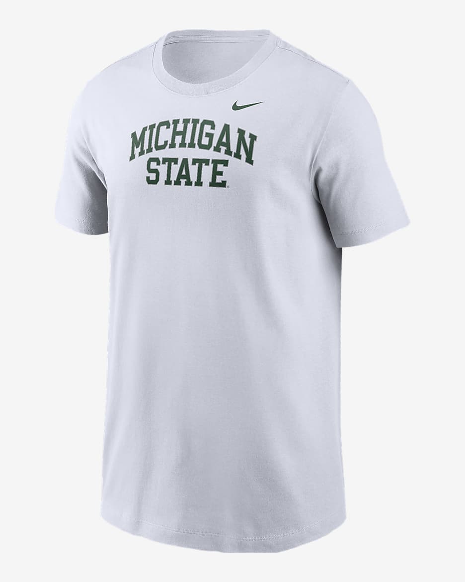 Playera universitaria Nike para niños talla grande Michigan State - Blanco