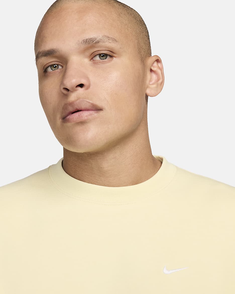 Maglia a girocollo in fleece Nike Solo Swoosh – Uomo - Alabaster/Bianco