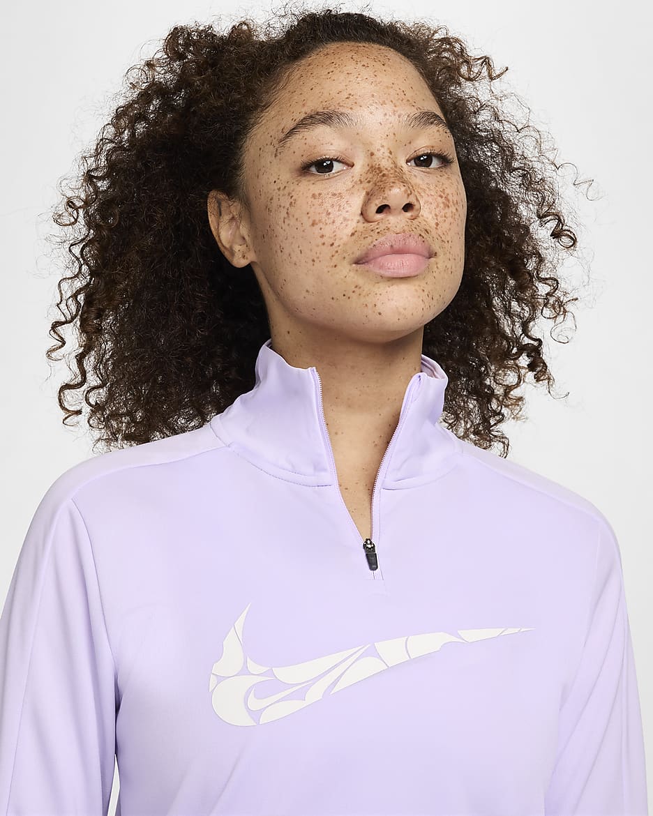 Nike Swoosh Women's Dri-FIT 1/4-Zip Mid Layer - Lilac Bloom/White