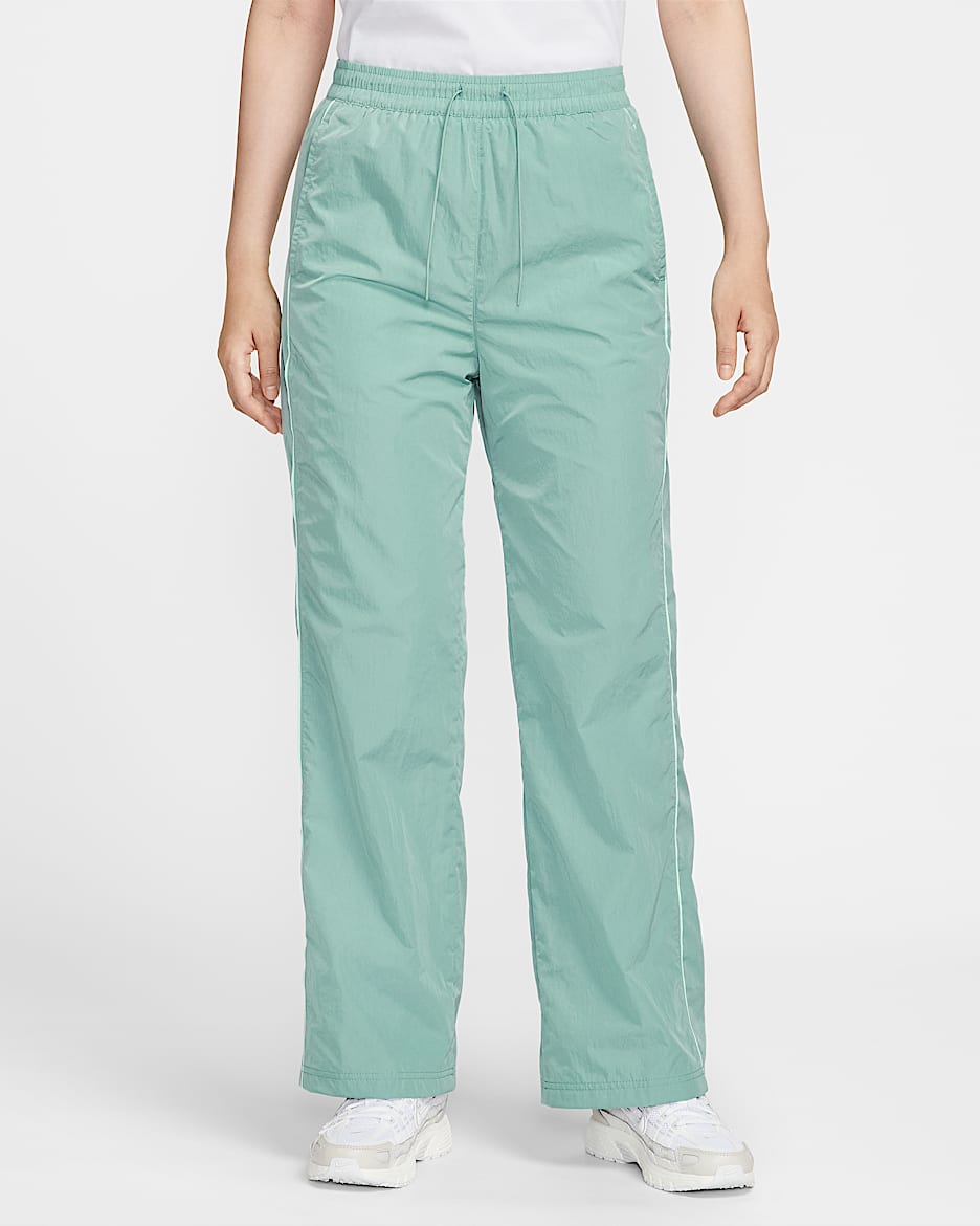 Nike Windrunner Women's High-Waisted Woven Open-Hem Trousers - Cannon/Mint Foam/Sail