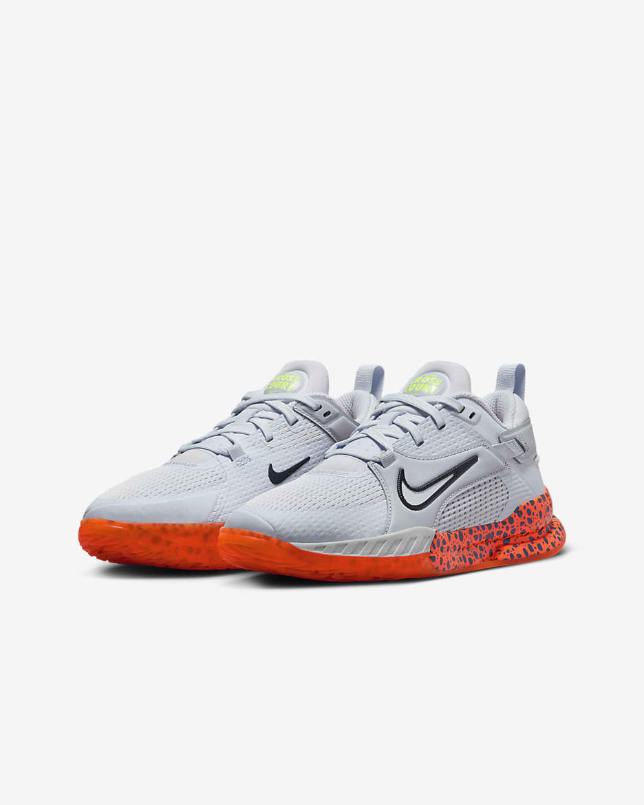 Nike Crosscourt Electric Older Kids' Shoes - Football Grey/Sky Grey/Total Orange/Dark Obsidian