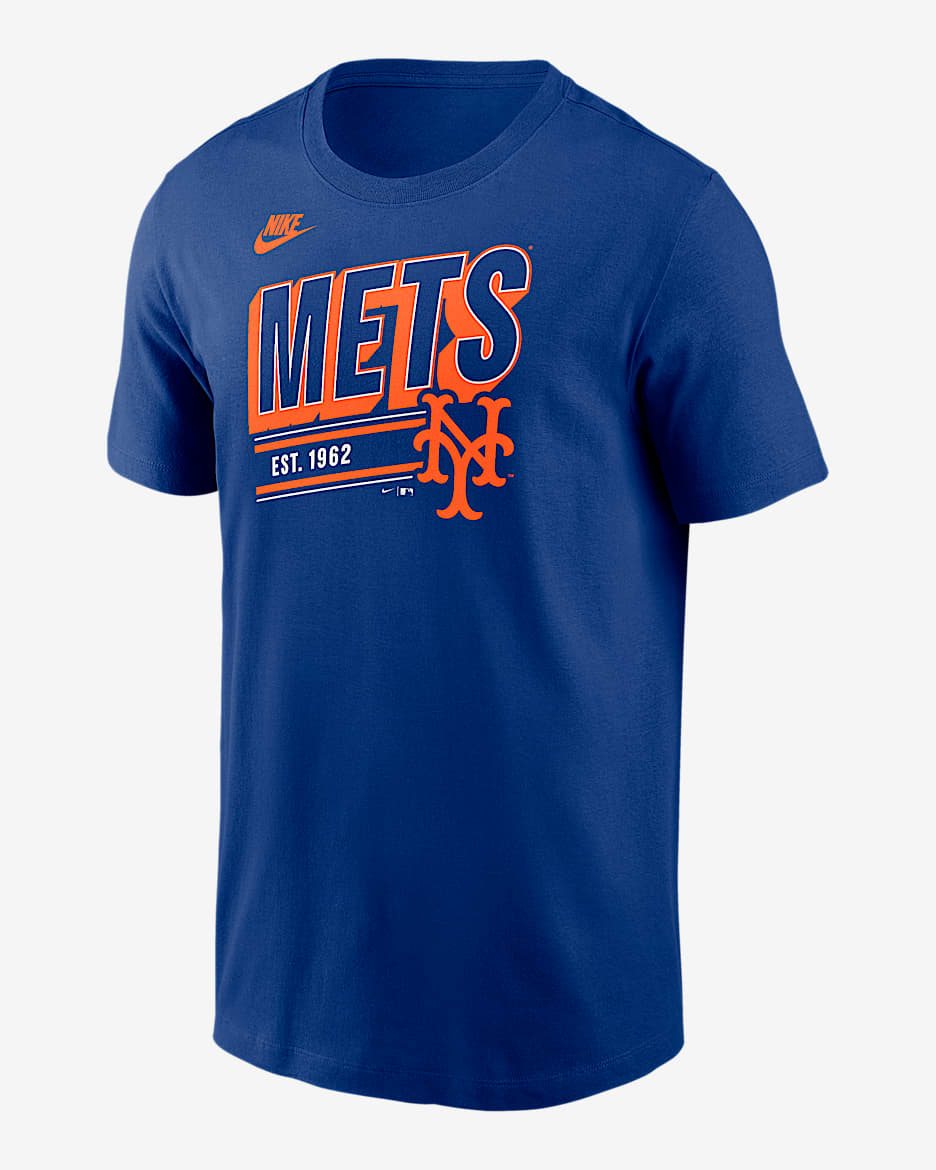 New York Mets Cooperstown Retro Men's Nike MLB T-Shirt - Rush Blue