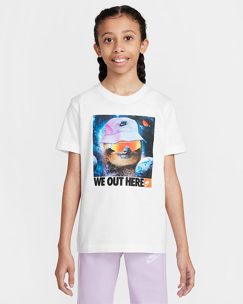 Playera para niños talla grande Nike Sportswear - Blanco