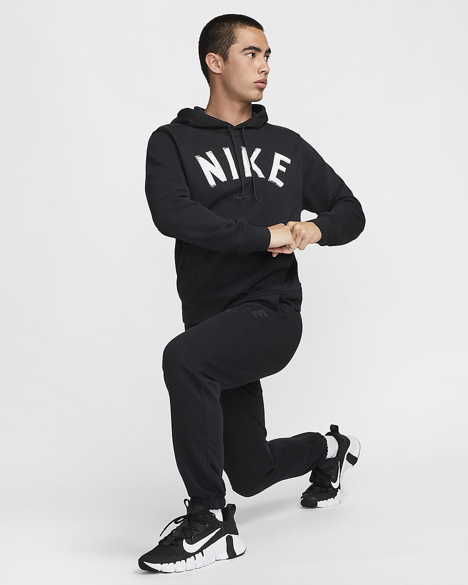 Nike Swoosh 男款 Dri-FIT Fleece 健身運動褲 - 黑色/黑色