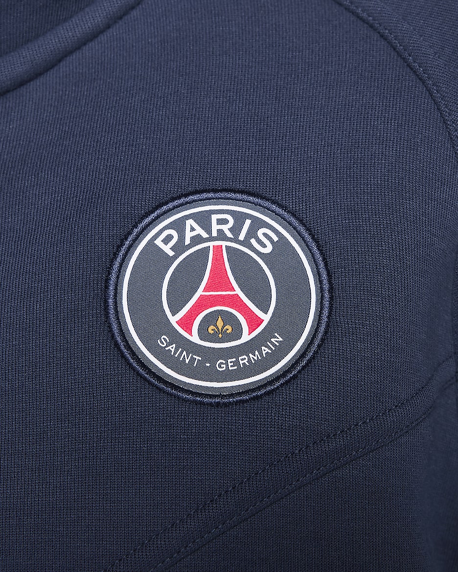 Paris Saint-Germain Tech Fleece Windrunner Nike Fußball-Hoodie mit durchgehendem Reißverschluss für Damen - Midnight Navy/Weiß