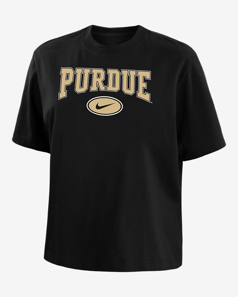 Purdue Women's Nike College Boxy T-Shirt - Black