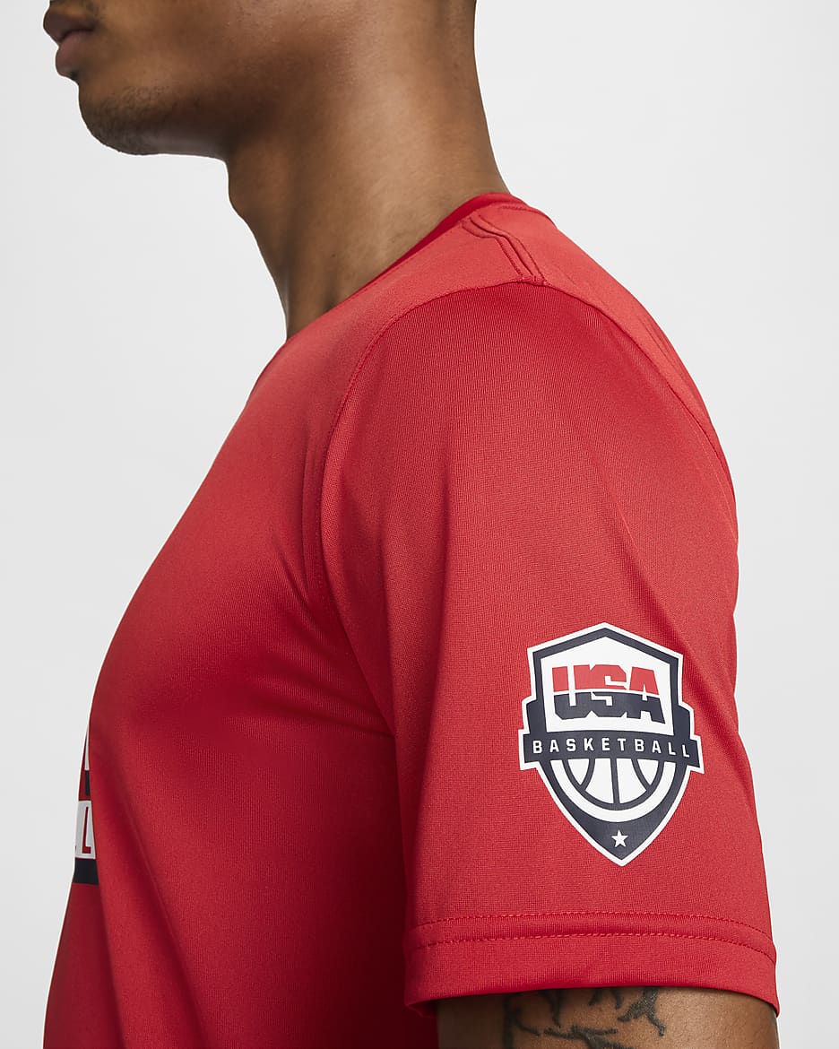 T-shirt Nike Basketball USA Practice pour homme - Sport Red/Sport Red/Blanc