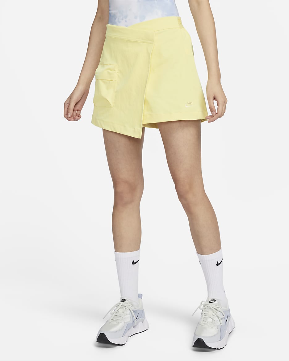 กางเกงกระโปรงเอวสูงผู้หญิง Nike Sportswear Tech Pack - Lemon Chiffon/Alabaster