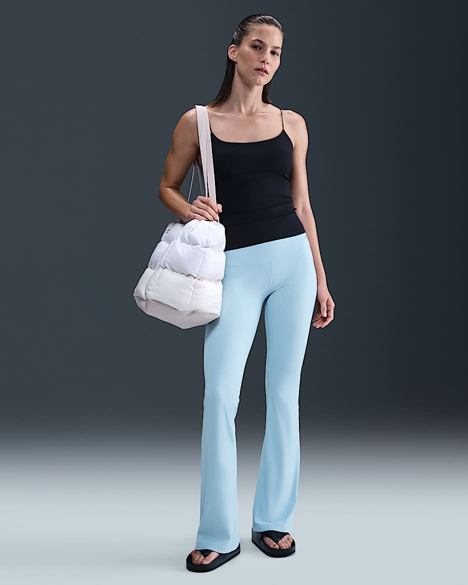 Nike Zenvy Women's High-Waisted Flared Leggings - Light Armoury Blue/Black