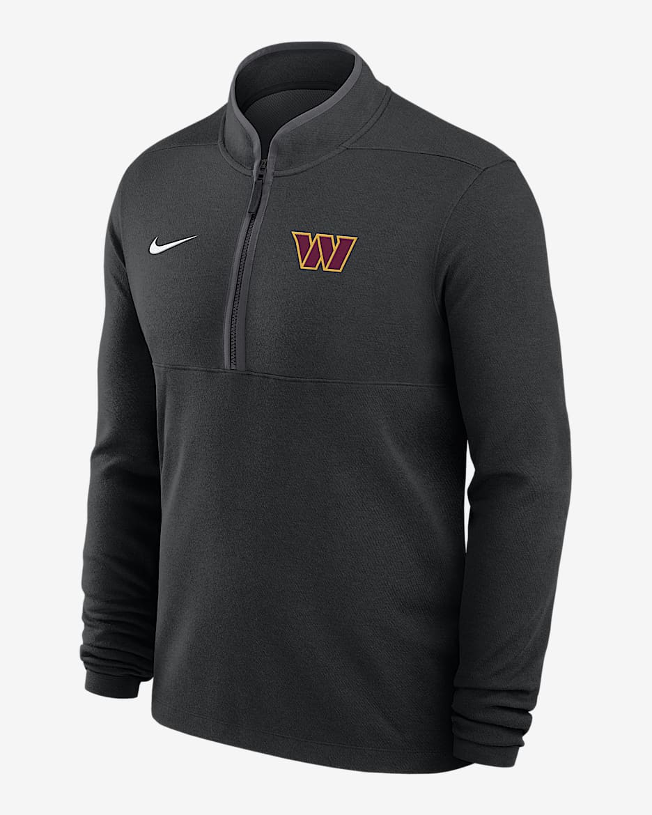 Playera de manga larga Nike Dri-FIT de la NFL de medio cierre para hombre Washington Commanders Logo Victory - Negro