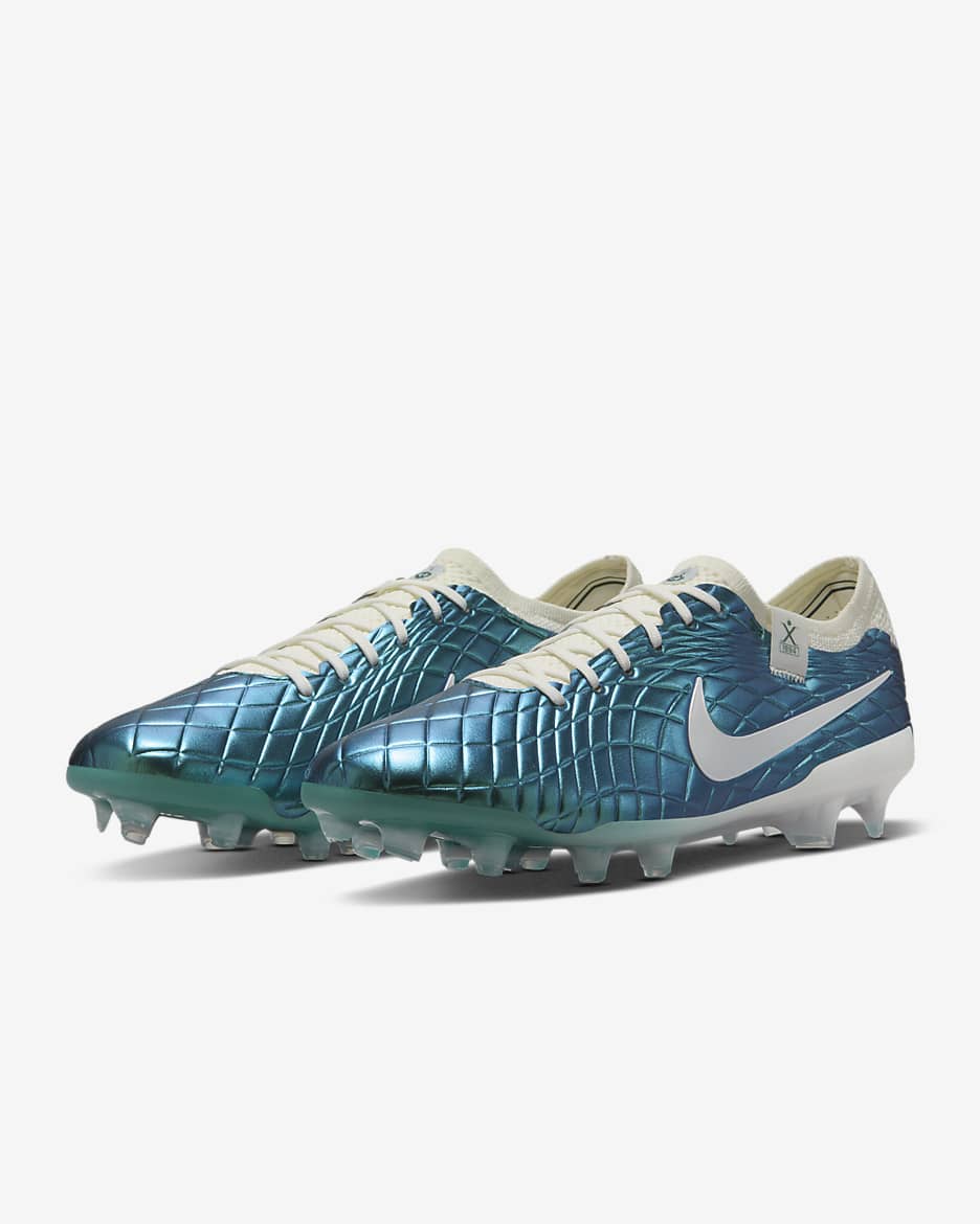 Nike Tiempo Emerald Legend 10 Elite FG alacsony szárú, stoplis futballcipő - Dark Atomic Teal/Sail