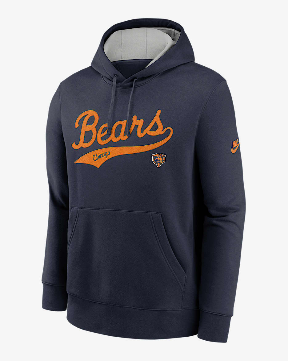 Chicago Bears Rewind Club Logo Men's Nike NFL Pullover Hoodie - Marine