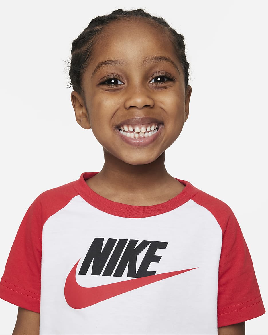 Nike Sportswear Futura Raglan Tee Toddler T-Shirt - White