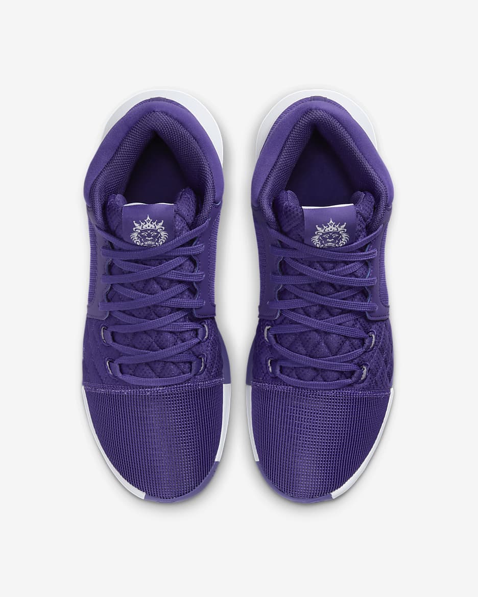 Tenis de básquetbol LeBron Witness 8 (Team Bank) - Morado campo/Morado campo/Blanco