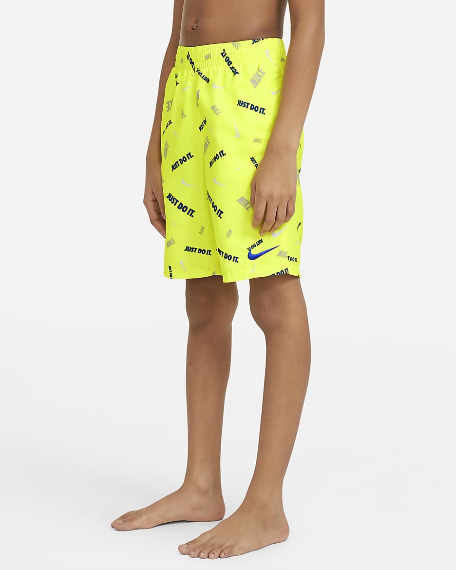 Nike Logofetti Big Kids' (Boys') 8" Swim Trunks - Lemon Venom