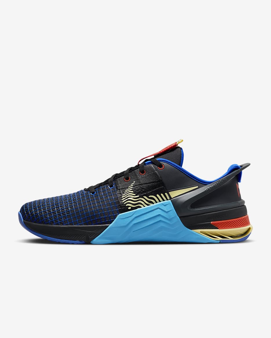 Nike Metcon 8 FlyEase Men's Easy On/Off Workout Shoes - Anthracite/Blue Lightning/Hyper Royal/Citron Tint