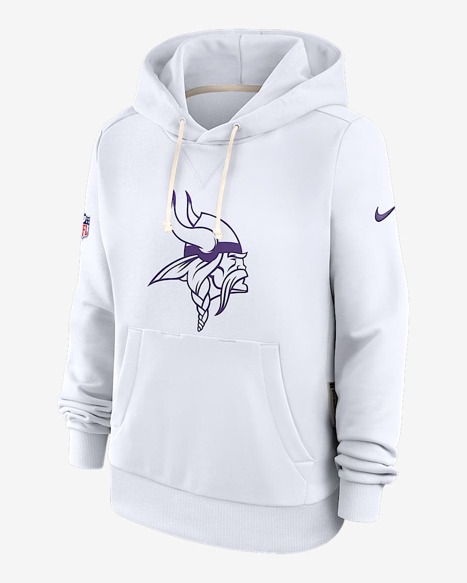 Sudadera con gorro sin cierre Nike Dri-FIT de la NFL para mujer Minnesota Vikings Alt 2 Pack - Blanco