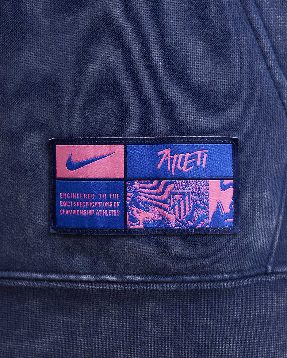 Atlético Madrid Club Third Nike Football Hoodie aus French Terry (Herren) - Blue Void/Pink Glow