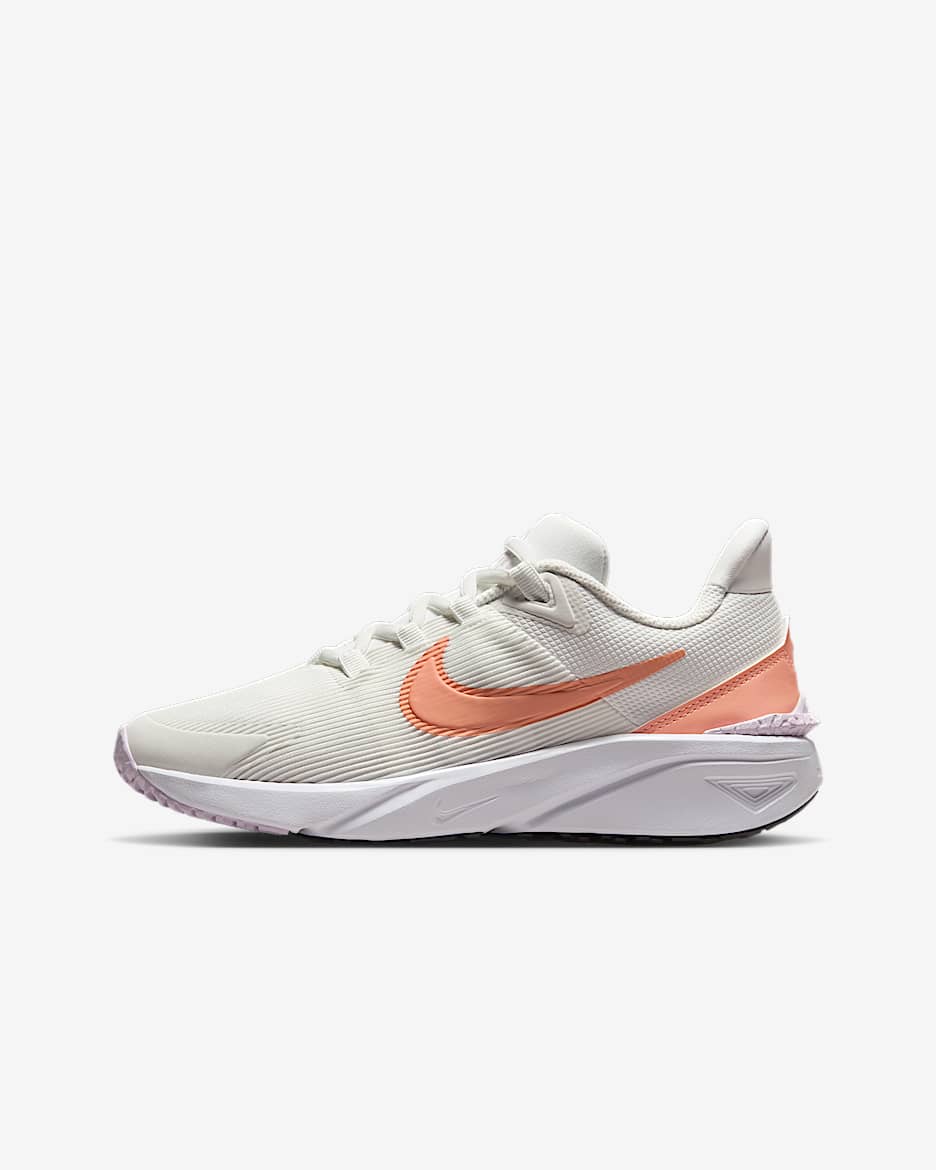 Nike Star Runner 4 hardloopschoenen voor kids (straat) - Summit White/Wit/Zwart/Apricot Agate