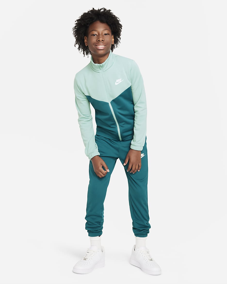 Nike Sportswear Older Kids' Tracksuit - Mineral/Geode Teal/White