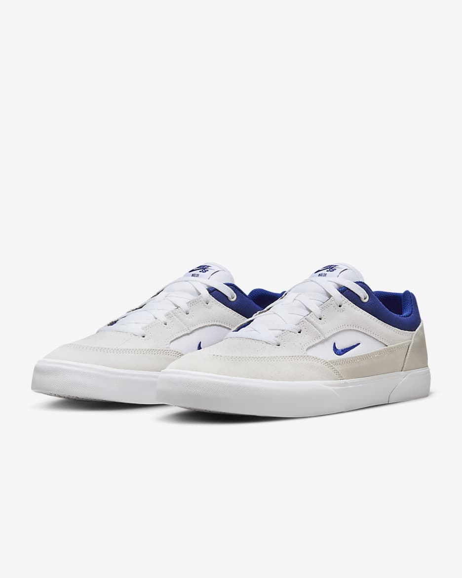 Scarpa Nike SB Malor – Uomo - Bianco/Platinum Tint/Bianco/Deep Royal Blue