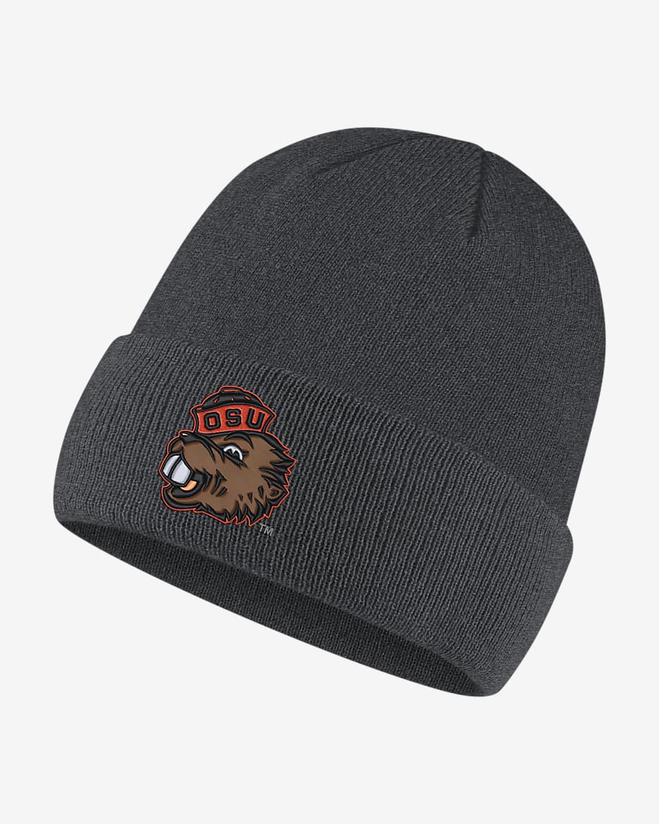Nike College (Oregon State) Logo Beanie - Charcoal Heather